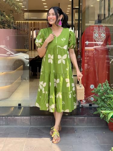 ANNI DESIGNER Women's Rayon Viscose Printed Anarkali Kurta