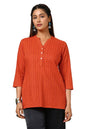 Soch Womens Orange Cotton Blend Abstract Print Tunic