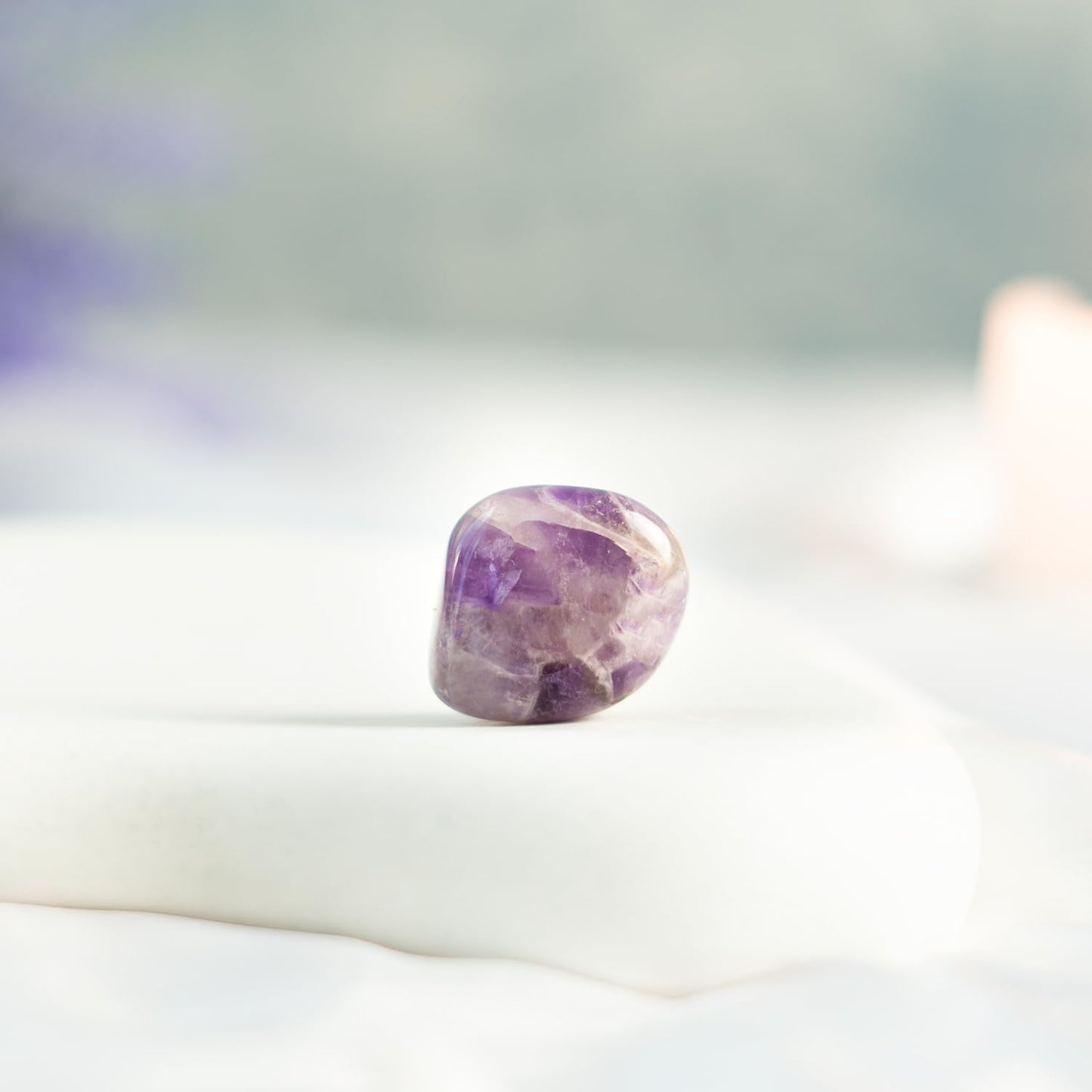 Astrotalk Amethyst Tumble | Calms Mind, Enhances Intuition, Promotes Restful Sleep & Spiritual Growth | Natural Protection from Negative Energy | Home & Office Decor | Gift for Women & Men