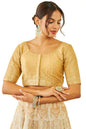 Soch Womens Gold Tussar Sequin Embellished And Embroidered Front-Open Blouse