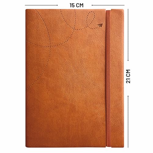 Anupam A5 Flxy Notebook | 192 Pages | College Ruled Notebook | 80 Gsm Paper | Leather Textured Pu With Timeless Paper Plane Impr