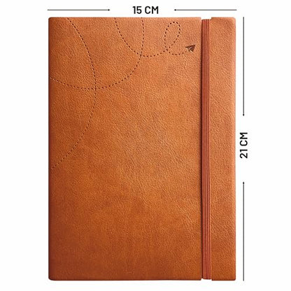 Anupam A5 Flxy Notebook | 192 Pages | College Ruled Notebook | 80 Gsm Paper | Leather Textured Pu With Timeless Paper Plane Impr