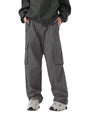Greciilooks MenS Loose Low Rise Cargo Pants | Baggy 6 Pocket Lower Pant | Casual Cotton Pents | Formal Trousers Grey
