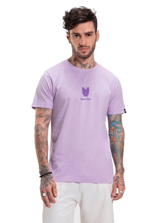 Bewakoof Mens AOT Founding Titan Graphic Print Cotton T-Shirt- Regular Fit, Round Neck, Half Sleeves 577225_Purple_2XL