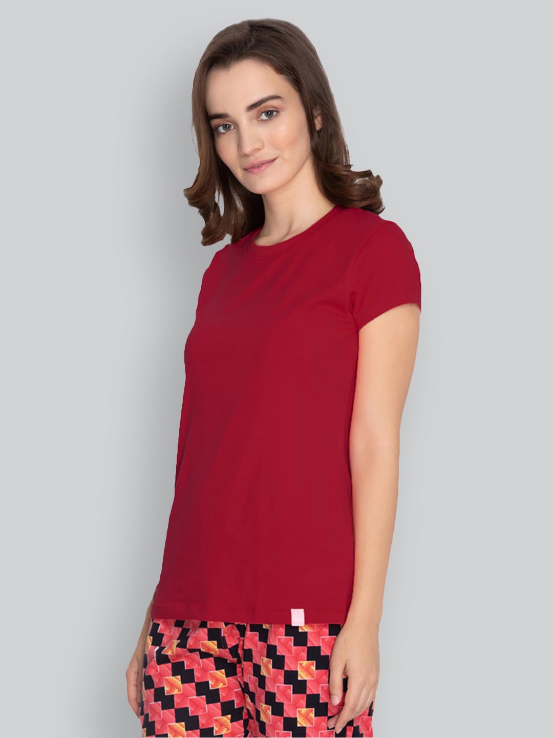 Lyra Women Solid Round Neck Tshirt