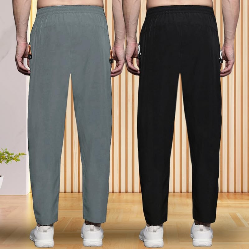 Pinkmint Track Pant for Men ll Soild Track Pant ll Stretchable Regular Fit ll Yoga Wear ll Active wear (Pack of 2)