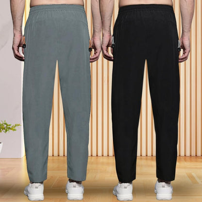 Pinkmint Track Pant for Men ll Soild Track Pant ll Stretchable Regular Fit ll Yoga Wear ll Active wear (Pack of 2)