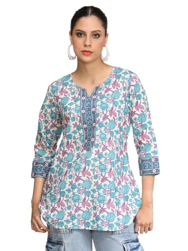 Varanga Women Floral Printed Curved Hem Tunic