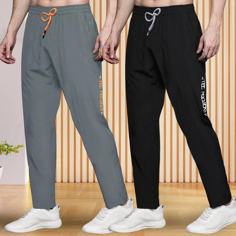 Pinkmint Track Pant for Men ll Soild Track Pant ll Stretchable Regular Fit ll Yoga Wear ll Active wear (Pack of 2)