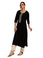 Libas Black Yoke Design Cotton Straight Kurta