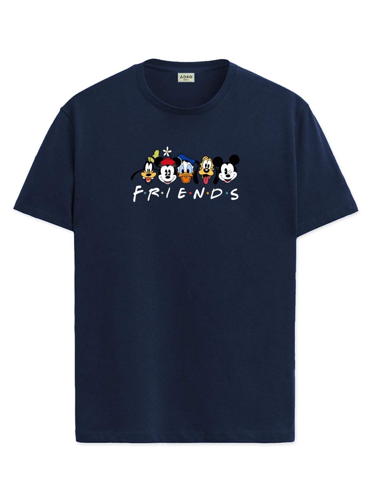 ADRO T Shirts for Boys & Girls | Friends Printed T-Shirt | Ages 3-14 | 100% Cotton Round Neck Tshirt for Boys |KRN-L2-FRIEND-NB-