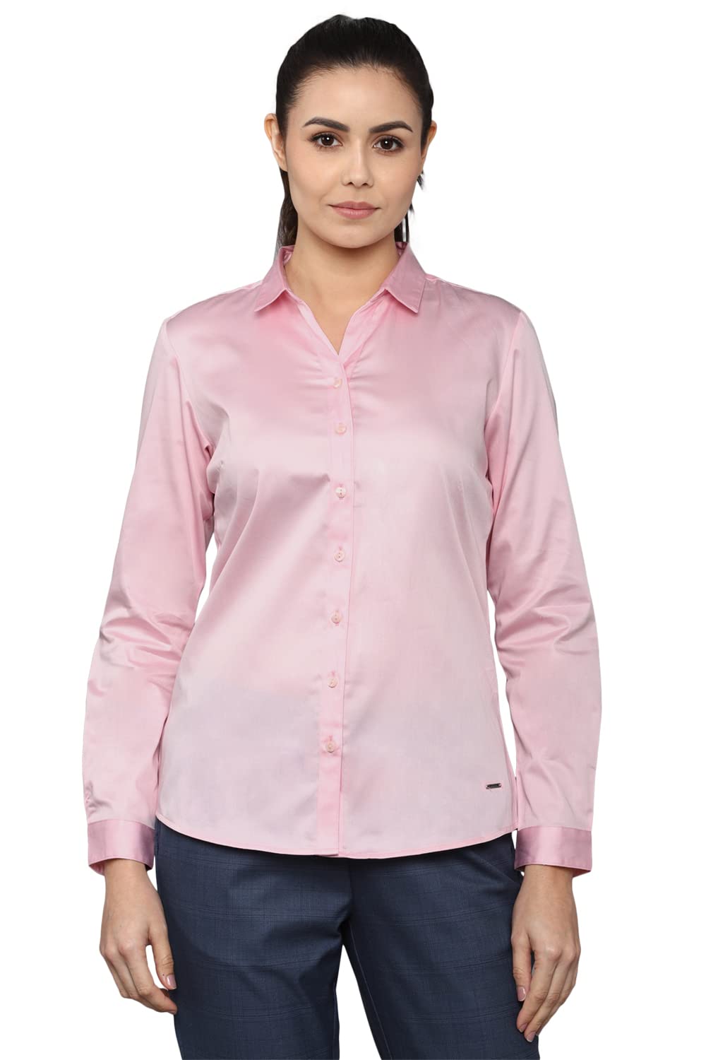 Allen Solly Women Regular Fit Casual Cotton Full Sleeve Stretch T-Shirt