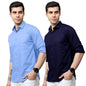 Tee Projekt Cotton Shirt for Men ll Front Pocket Shirt ll Stylish Long Sleeve Shirt ll Soild Regular Fit (Pack of 2)
