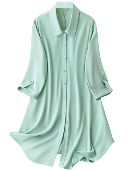 Om Sai Latest Creation Western Dress || Rayon Solid Button Front Shirt Dress For Women || Roll Tab Sleeve & Collared Neck Flared