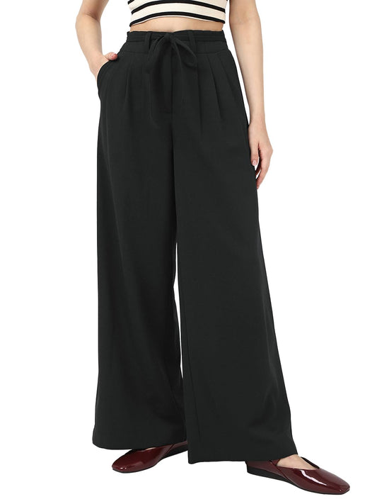 Bewakoof WomenS Solid Regular Fit Poly Spandex Pant_662083_Black_38