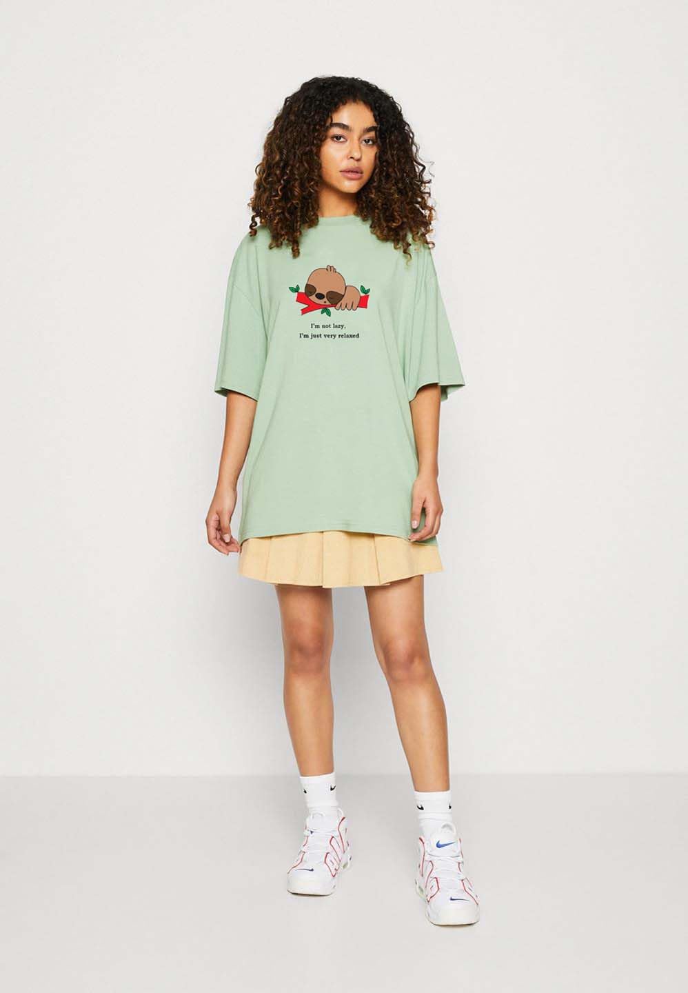 Kotty WomenS Printed Cotton Blend Oversized T-Shirts