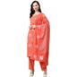 anubhutee Women's Red Ethnic Motifs Printed Sequinned Pure Cotton Kurta Suit Set with Pants and Dupatta