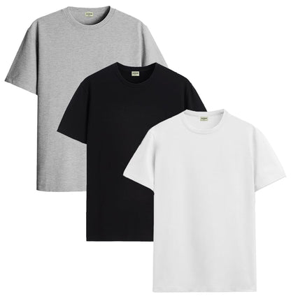 ADRO T Shirts Pack of 3 Mens Tshirts Cotton T Shirts for Men Pack of 3 T Shirts Regular Fit Tshirts Combo T Shirts Solid Tshirt