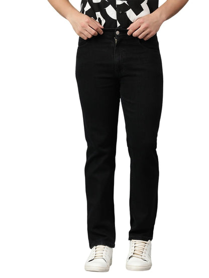 Kotty MenS Regular Mid Rise Black Jeans