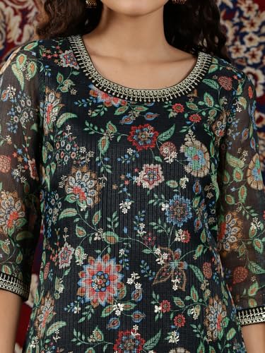 Aurelia WomenS Floral Printed Straight Kurta | Lightweight Round Neck Kurta For Women | Printed Kurta For Women | Beautiful Regu