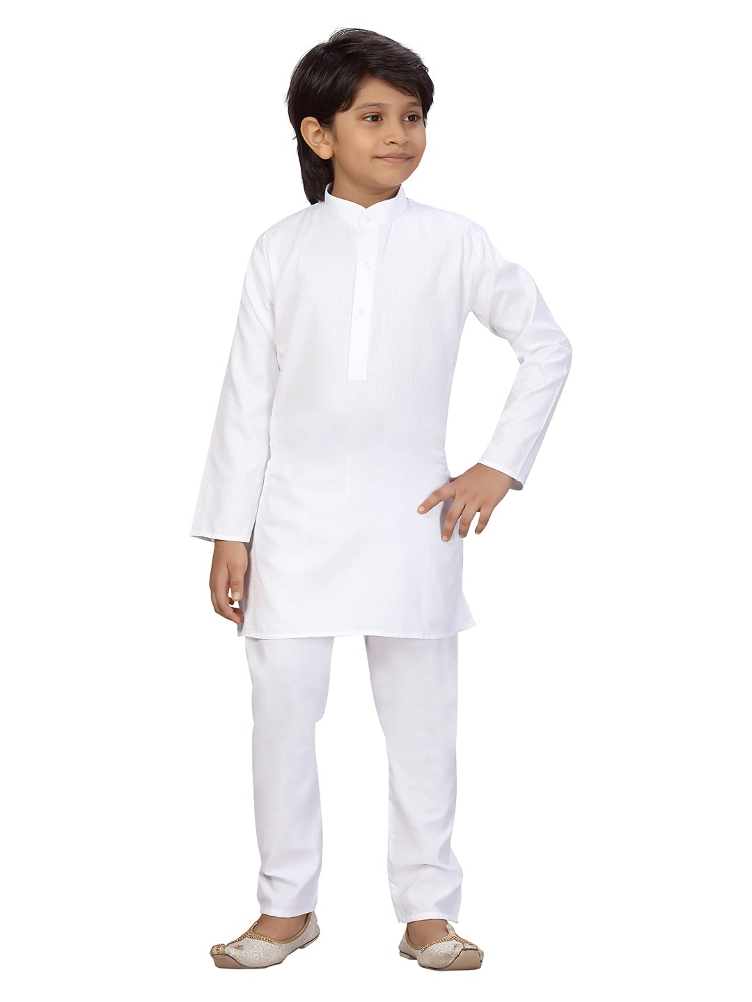 Little Mafia By Aarika Baby-BoyS Solid Regular Tunic Shirt (Kp-902_White 6)