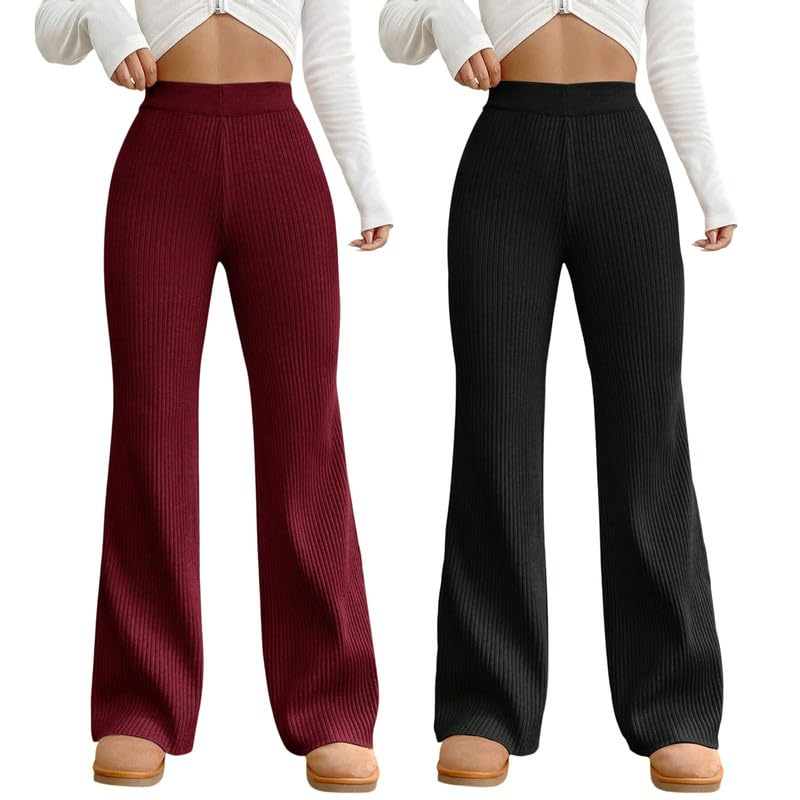 Tee Projekt Regular Fit Trousers for Women| Korean Trousers for Women Maroon-Black