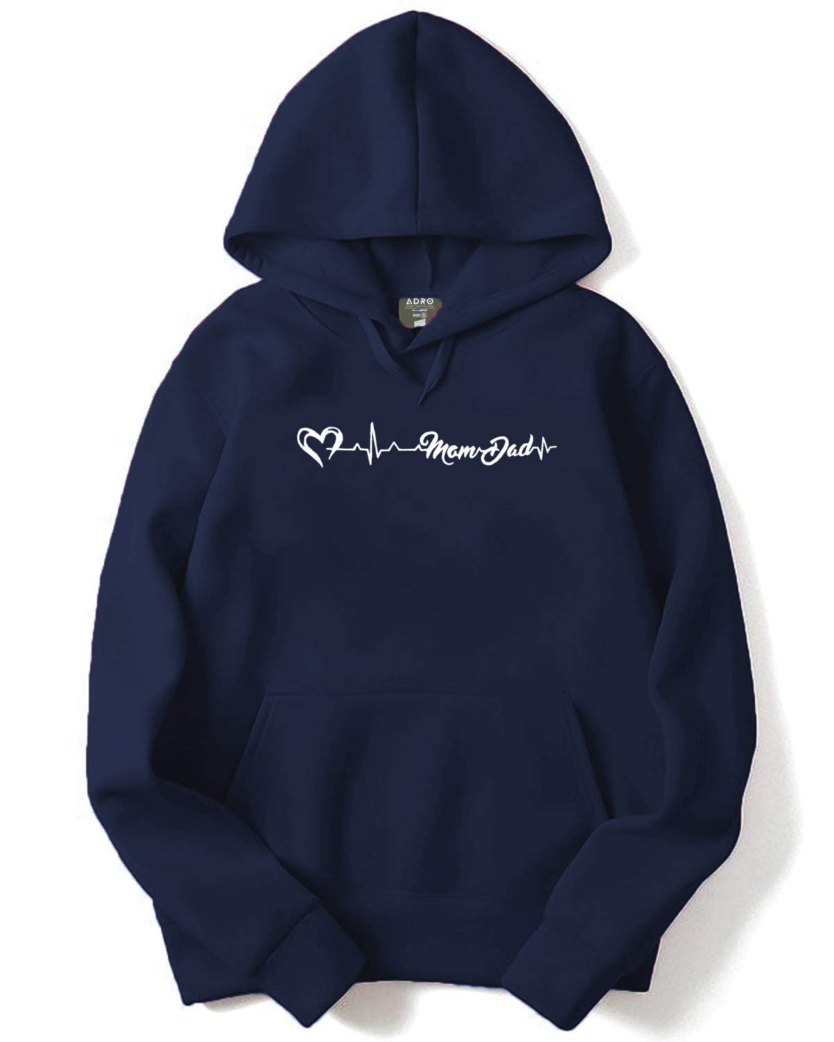 Adro Men'S Cotton Neck Hooded Sweatshirt (H20-M-Mom-Nb_Navy_S)