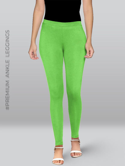 Premium Viscose Stretchable Ankle Length Leggings For Women Grass Green