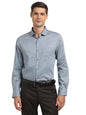 Turtle Men Cotton Stretch Slim Fit Blue Print Full Sleeve Formal Shirt