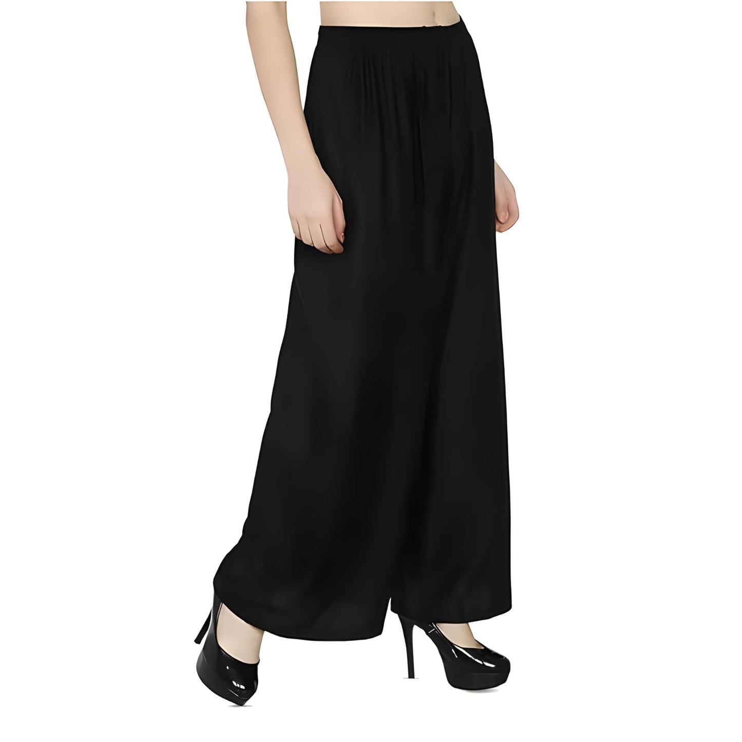 Fashion Gallery WomenS Rayon Relaxed Fit Palazzo Pants With Full Length Pull On Closure And Elasticated Flexible Waist|Palazzo