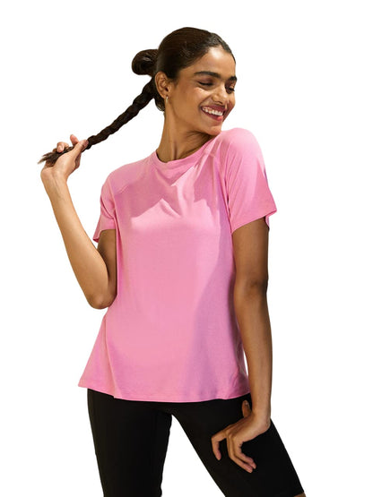 Nykd All Day Sun Protect Running Tee For Workouts & Athletics With Deatiled Ribbed Crew Neck | Sweat Wicking | Anti- Odour | Uv