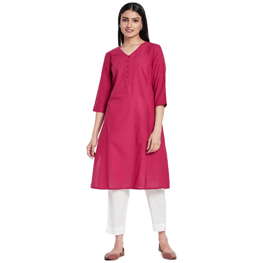Fabindia FabBasics Women Cotton Solid Regular Fit Kurta