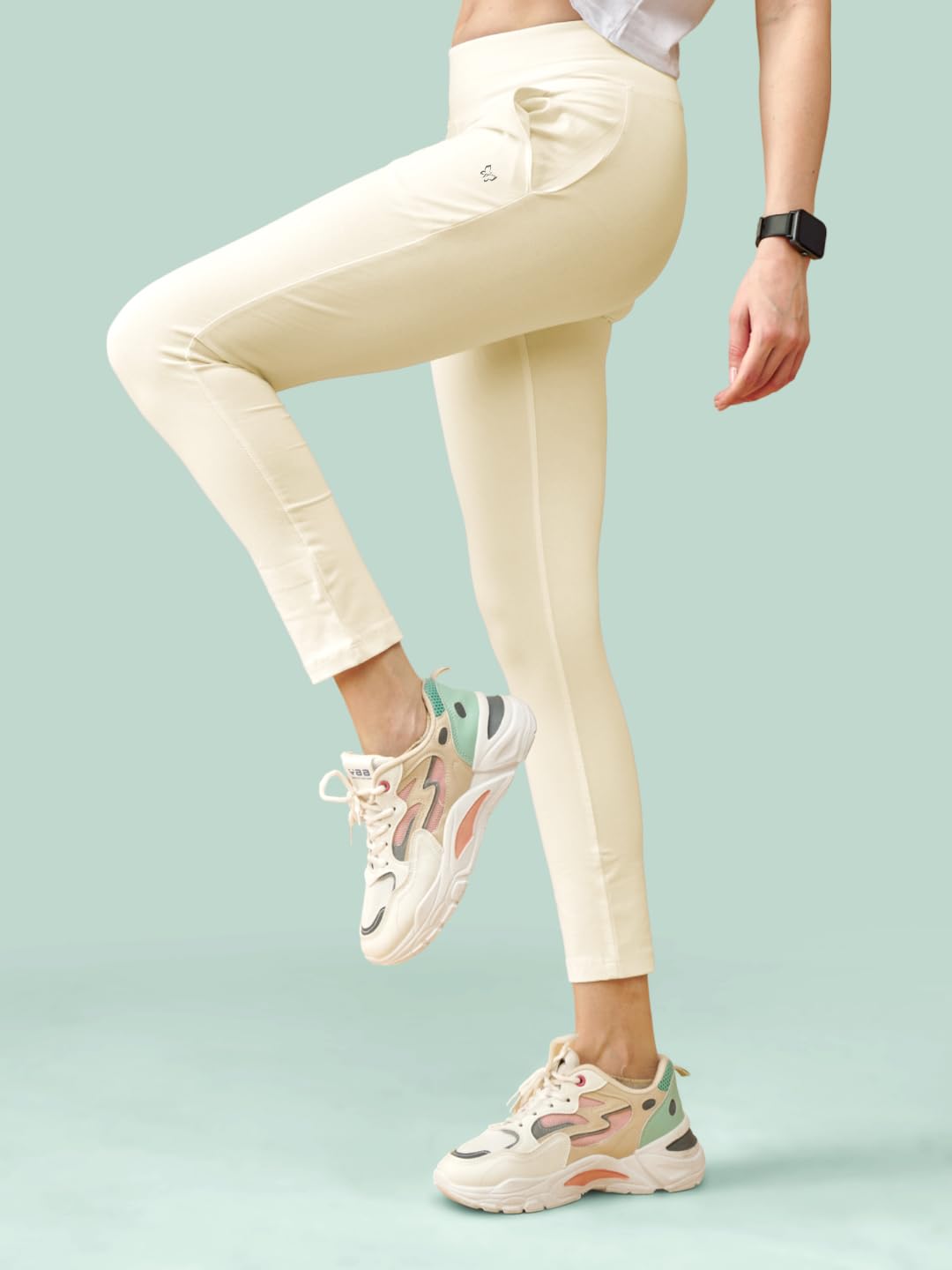 Lyra Premium Cotton Lycra High Waist Ankle Leggings For Women