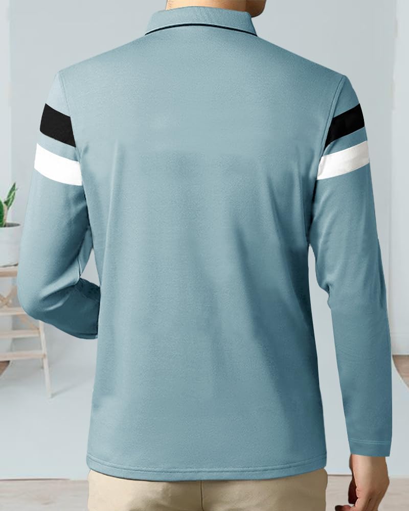 Noble Monk MenS Regular Fit Polo T Shirt |Full Sleeves |Collar Tshirts | Casual T-Shirt For Men