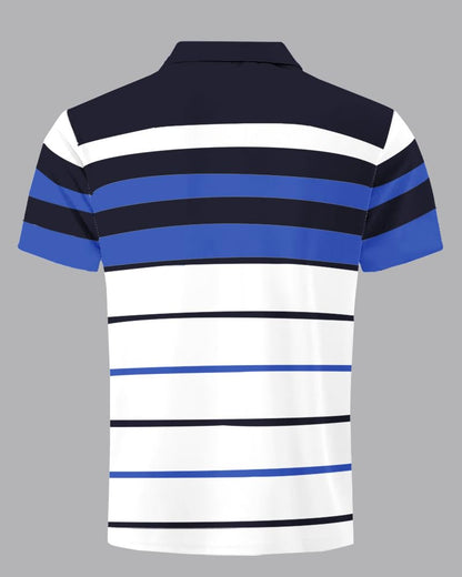 Noble Monk MenS Regular Fit Polo Neck T-Shirt | Half Sleeve | Stripe On Chest | Collared Neck Tshirt For Men