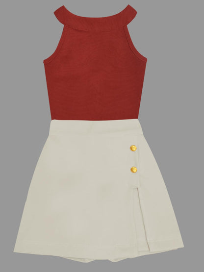 A.T.U.N. (ALL THINGS UBER NICE) Girls Stylish Two Piece Outfit Set with Sleeveless Tank Top and Skort | Casual Summer Clothing