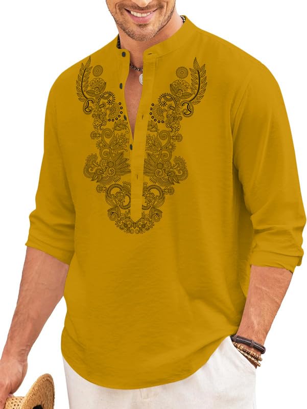Finivo Fashion MenS Cotton Blend Short Kurta With Full Sleeves And Ethnic Neck Design | Casual Crinkle Texture Kurta With Mandar
