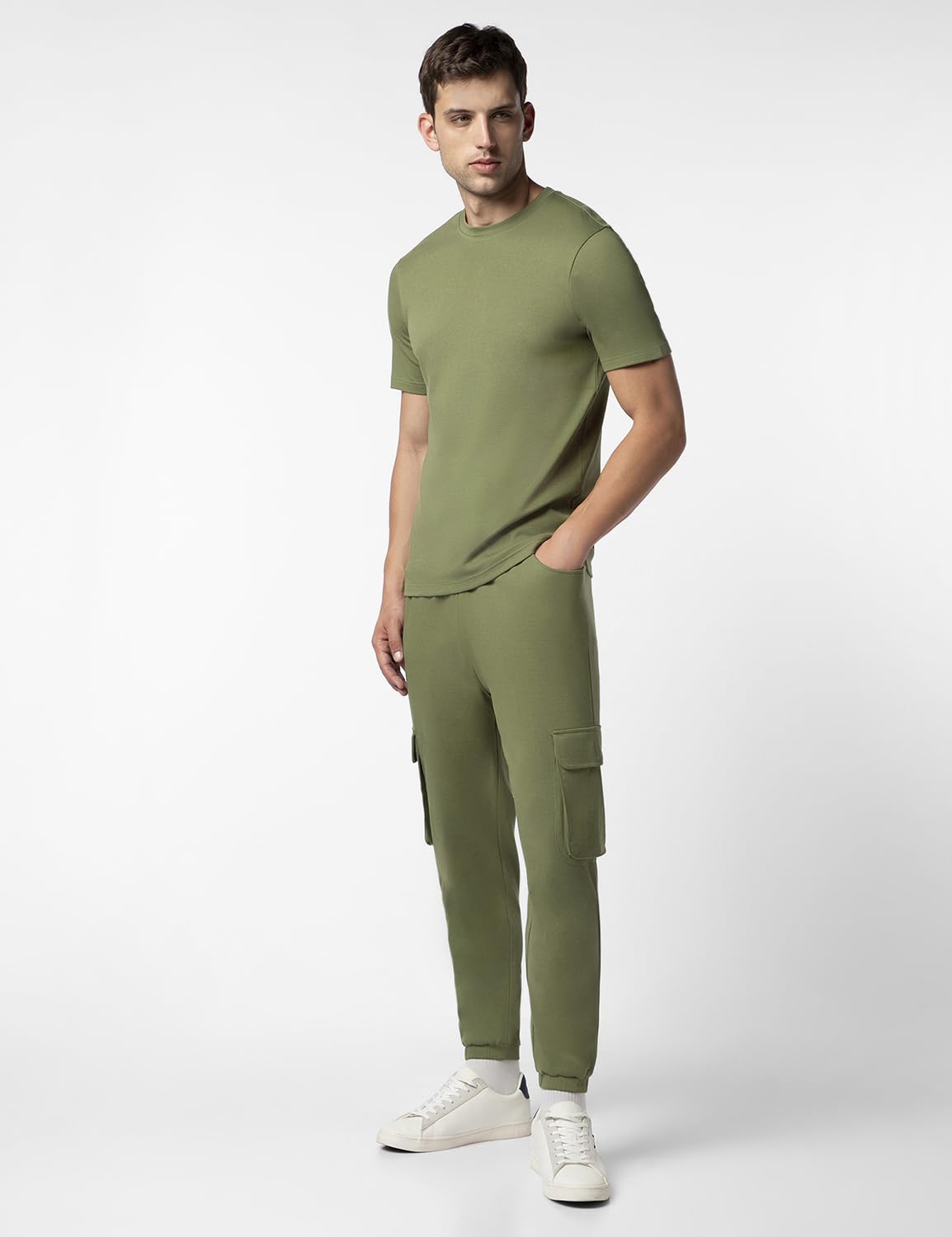 FYLTR Mens Crewneck T-shirt & Cargo Jogger Co-ord Set - 100% Cotton | Half Sleeve T-shirt| Jogger with Side & Cargo Pockets