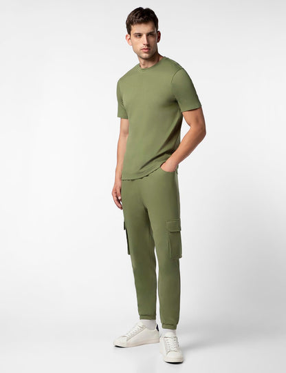 FYLTR Mens Crewneck T-shirt & Cargo Jogger Co-ord Set - 100% Cotton | Half Sleeve T-shirt| Jogger with Side & Cargo Pockets