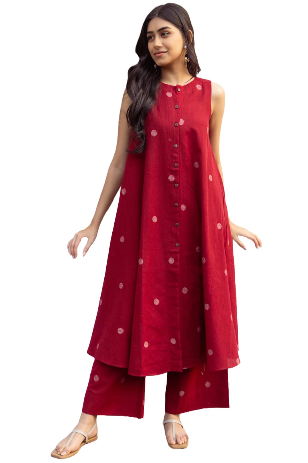 ANNI DESIGNER Womens Rayon Blend Straight Printed Kurta with Palazzo (DEEKSHA RED_XXL_Red_XX-Large)