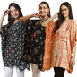 Tee Projekt Casual Crepe Kimino Sleeves WomenS Kaftan Dress Ll Elegant Casual & Everyday Kurta (Pack Of 3)