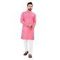 Fashion Gallery MenS Solid Pattern Polycotton Kurta With Long Sleeve Round Neck Knee Length And Pull On Closure Type|Men Kurta