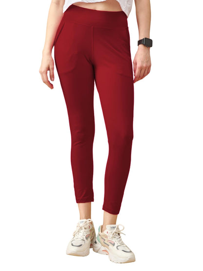 Lyra Premium Cotton Lycra High Waist Ankle Leggings For Women