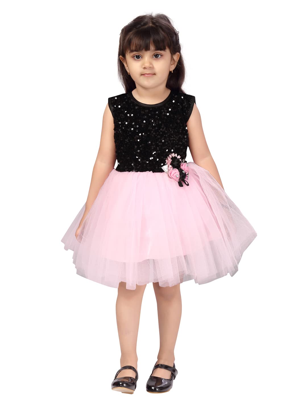 Aarika Net Fit And Flare Special Occasion Dress (Fk-0101_Pink_22)