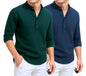 Deemoon Combo Of MenS Cotton Blend Solid Regular Fit Full Sleeve Short Kurta | MenS Trendy Short Kurta Pack Of 2 (Available In