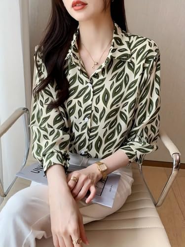 Leriya Fashion Solid Regular Fit Shirt for Women (LF-W2199_GREEN-01