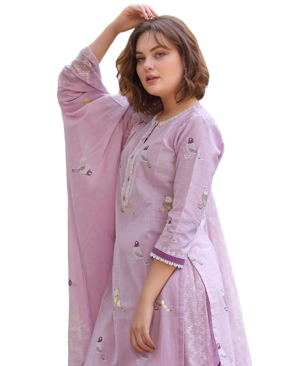 ANNI DESIGNER Women s Rayon Blend Kurta with Trousers and Dupatta, purple, 44