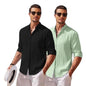 Leriya Fashion Casual Textured Button Down Regular Fit Shirts Long Sleeve Shirt For Men (Available In Plus Size And Combo Pack O