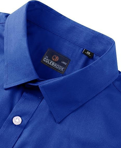 CB-COLEBROOK Mens Cotton Casual Classic Design Button Up Shirt with Chest Pocket, Male Clothes for Spring and Fall Business Occ
