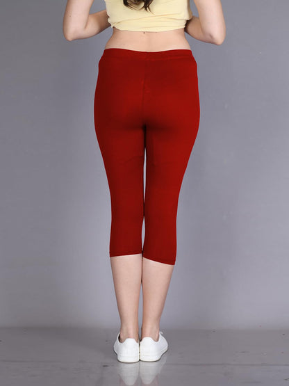 Lyra Women Solid Premium Cotton Capri